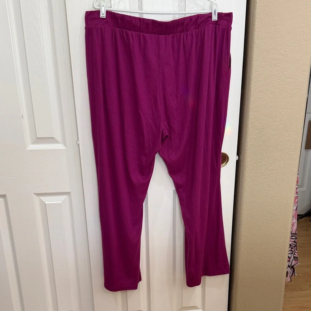 Muk Luks Fuchsia Open Cardigan and pants - Size 2X - Picture 9 of 14